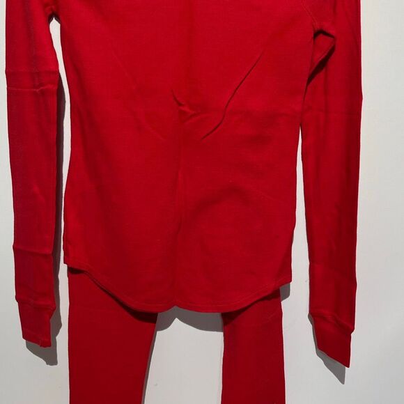 PINK Victoria's Secret Red White Holiday Long Sleeve 2 Pc Pajama Set Small XS - Picture 7 of 11